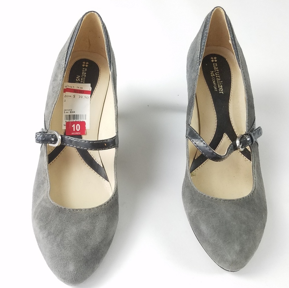 Naturalizer Size 10 Women's Grey Suede Heels NWT